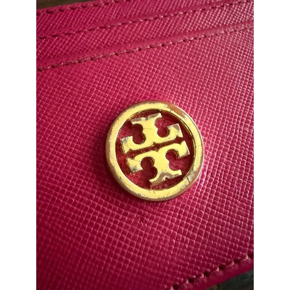 TORY BURCH Slim Red Leather Credit Card Wallet